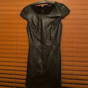 Leather midi dress